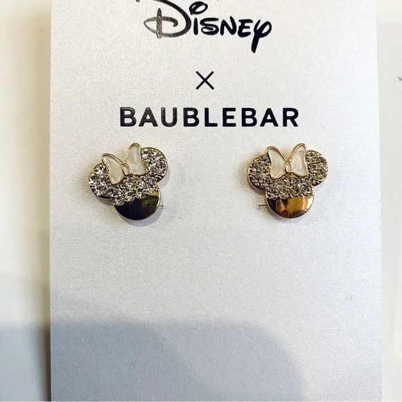 Disney X Baublebar Minnie bow earrings with rhinestones - Picture 2 of 2